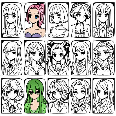 girls that look diffrent anime