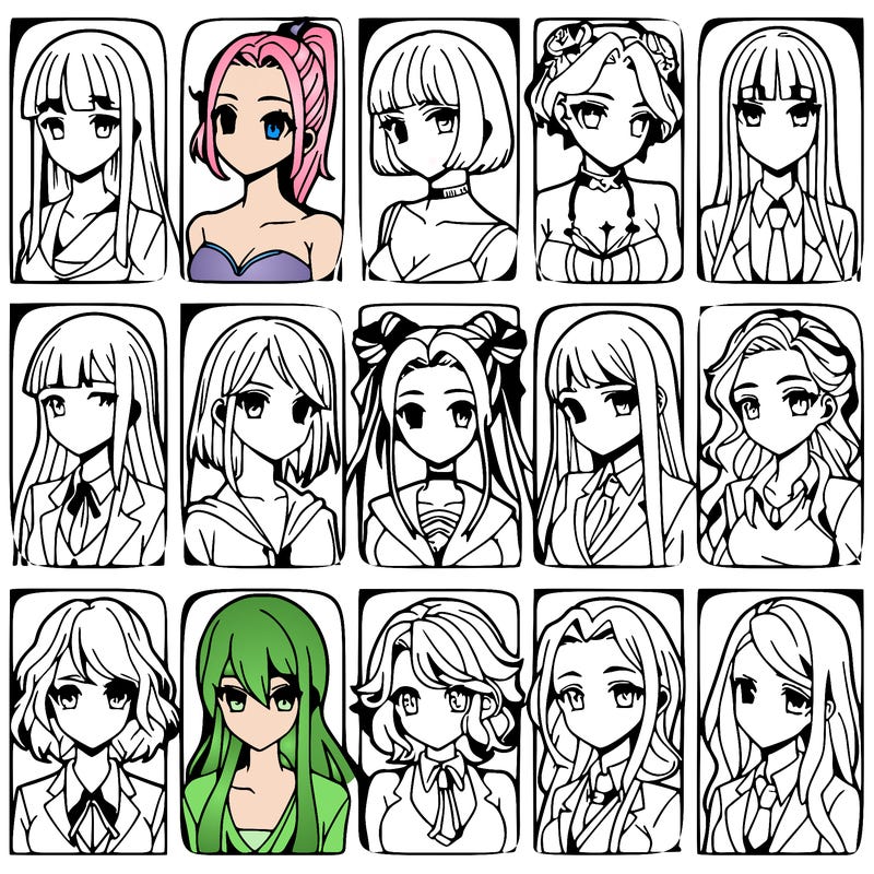 girls that look diffrent anime