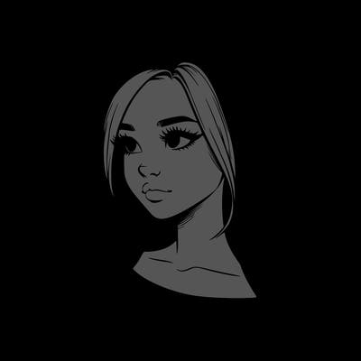 realistic girl with a high ponytail