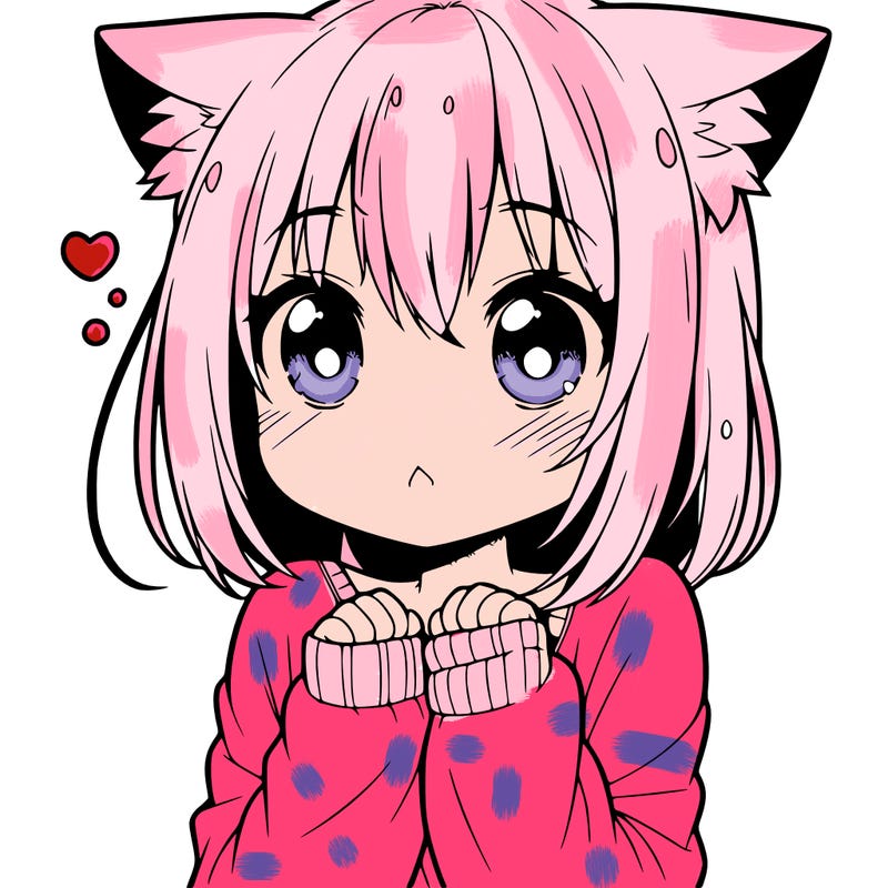 shy anime catgirl