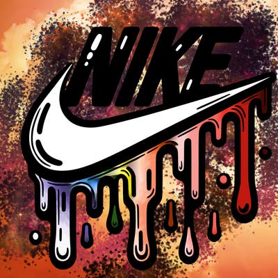 dripping nike logo