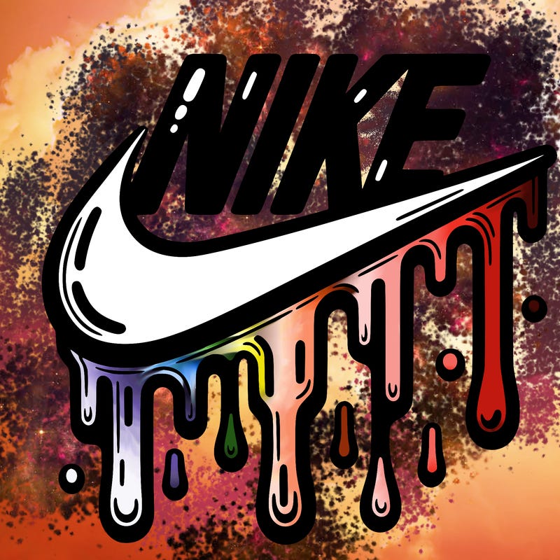 dripping nike logo