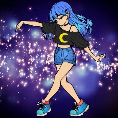 realistic girl danceing