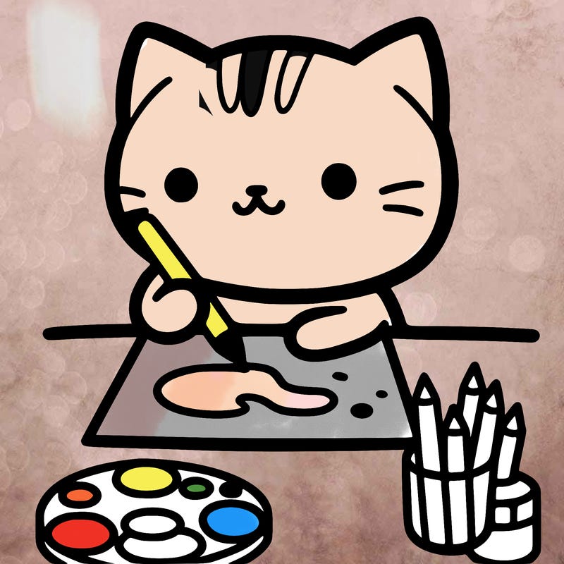 cat doing art