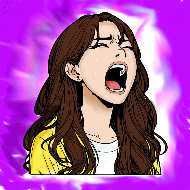 screaming realistic, girl