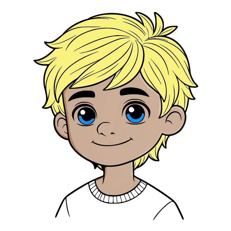 boy with blond hair and blues eyes