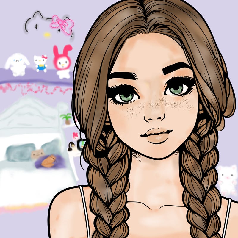 realistic girl with braids