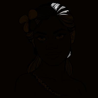 a realistic polynesian woman with a samoan pacific look and a taupou