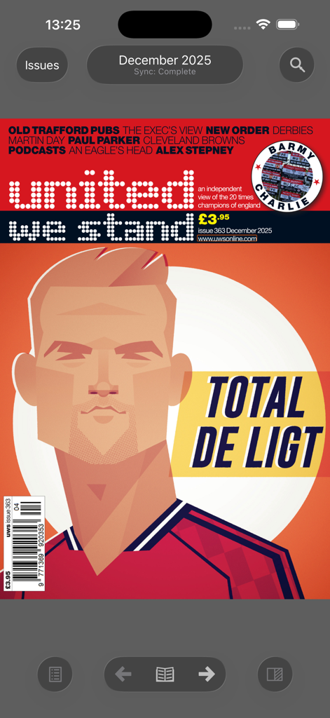 Digitale Titelseite des United We Stand Fanzine mit einer Illustration von Matthijs de Ligt