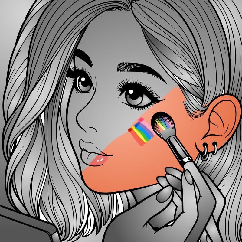 a realistic girl doing her makeup