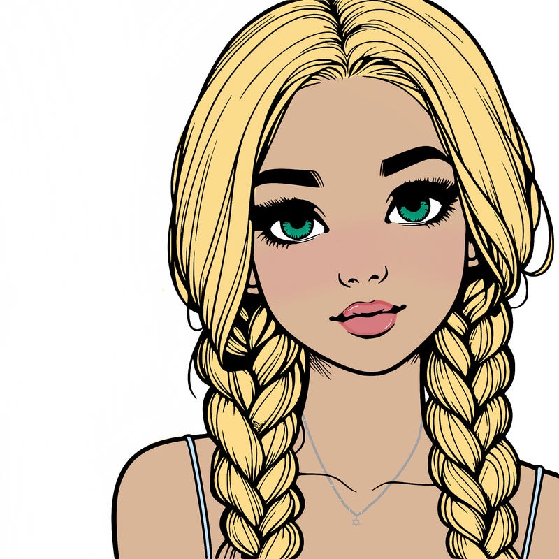 realistic girl with braids