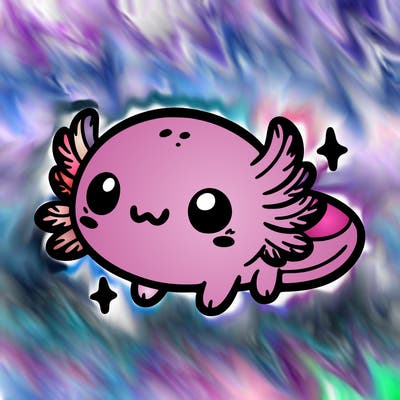 cute easy baby axolotl