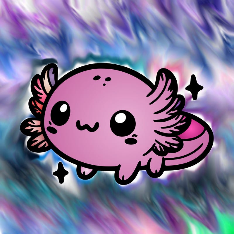cute easy baby axolotl