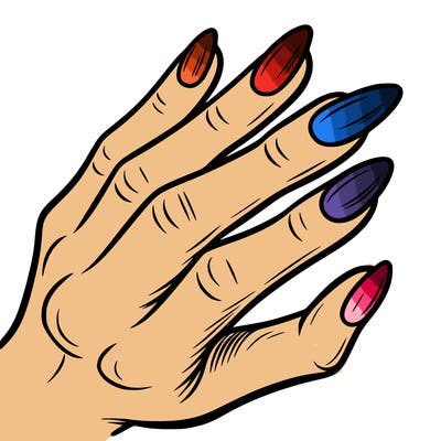 a simple hand showing the nails