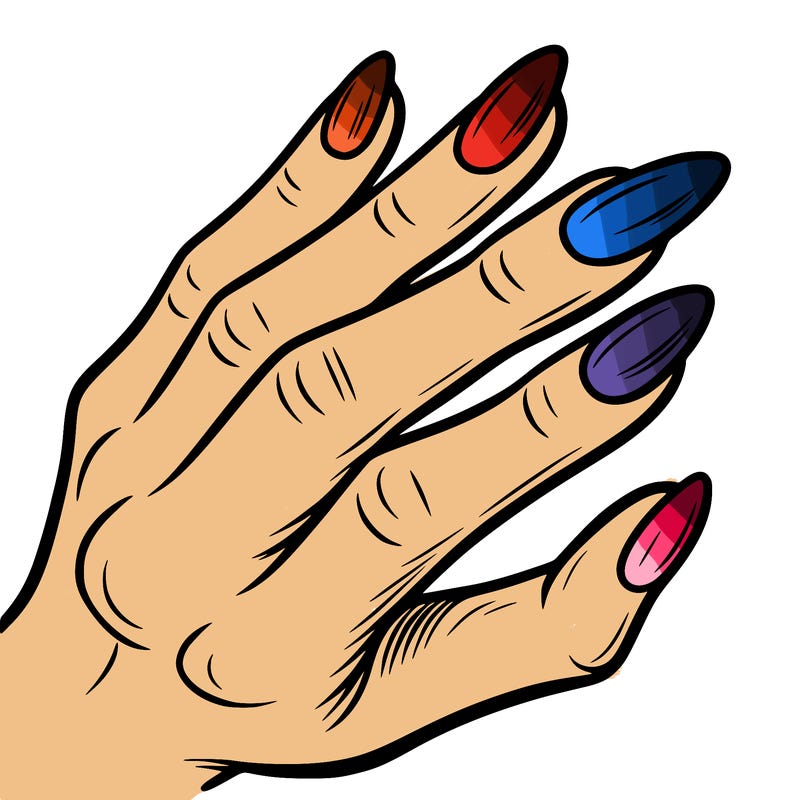 a simple hand showing the nails