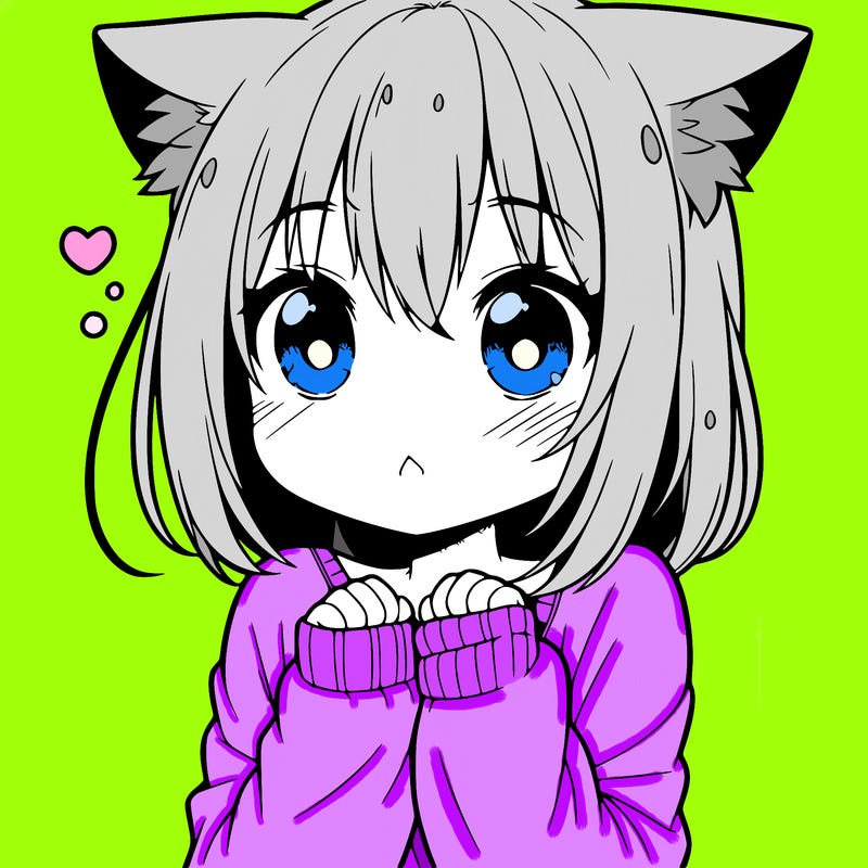 shy anime catgirl