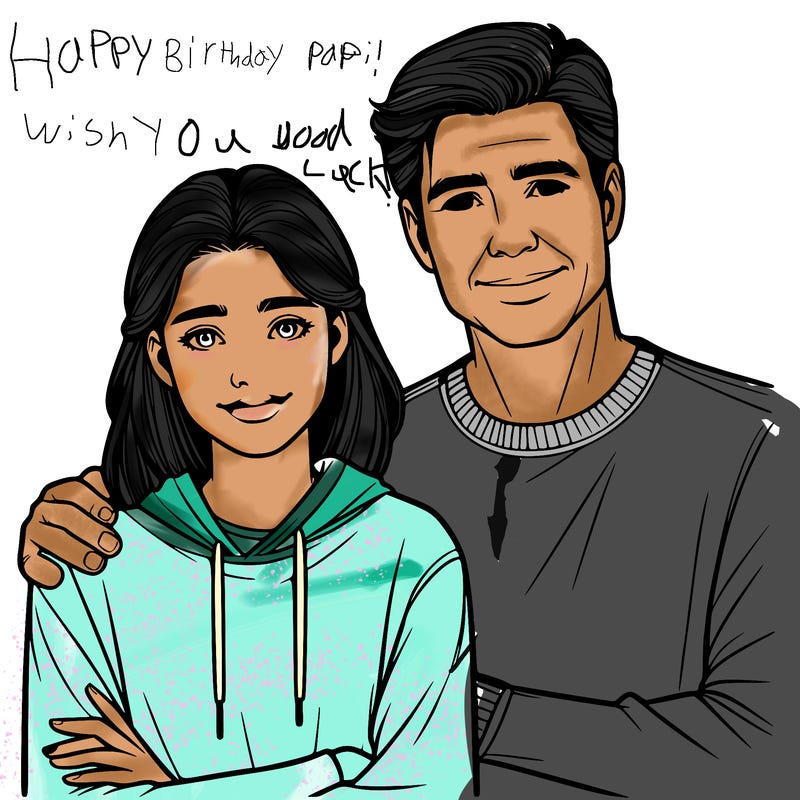 realistic teen age girl and her dad