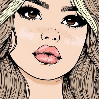 really realistic girl with lips