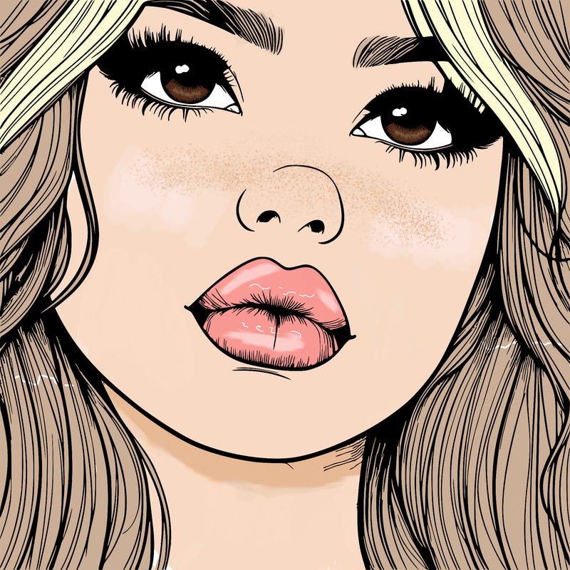 really realistic girl with lips