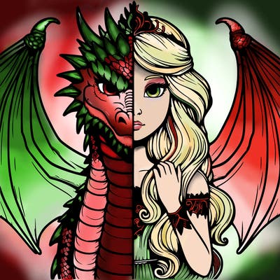 realistic half dragon half princess