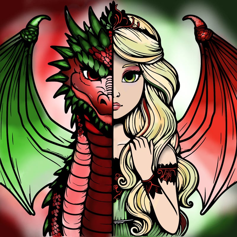 realistic half dragon half princess