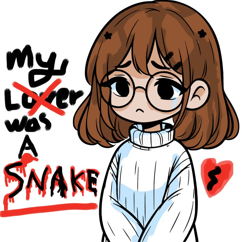 sad girl with glasses in a sweater