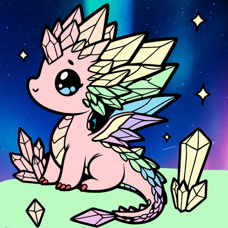 little cute crystal dragon