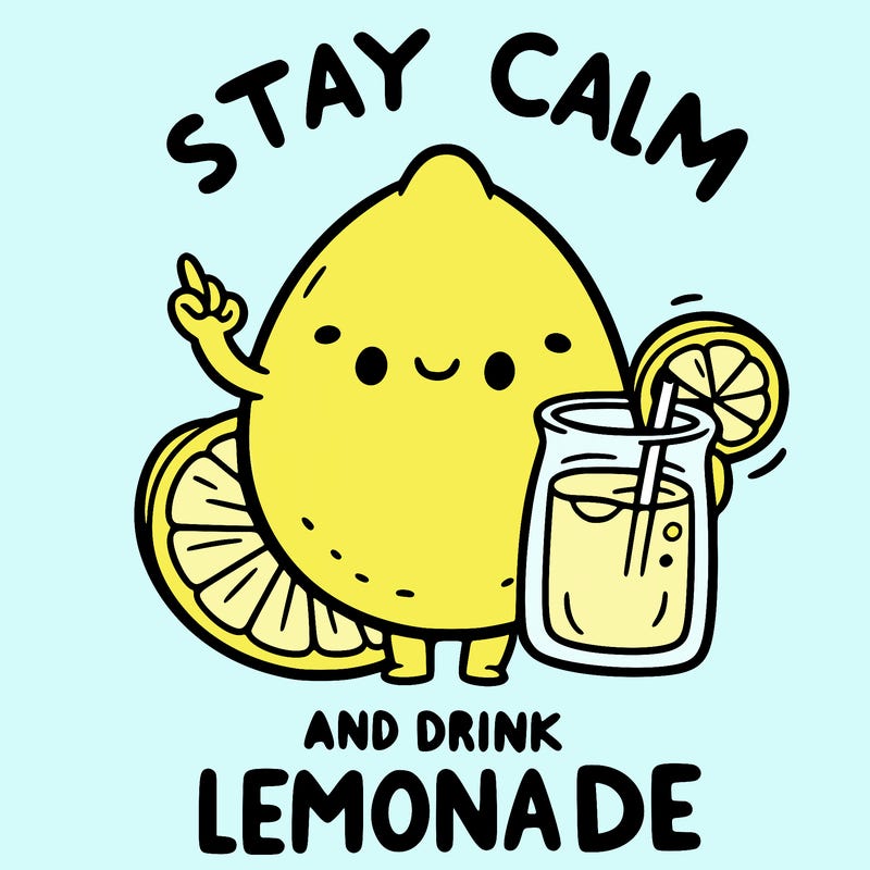 stay calm and drink lemonade