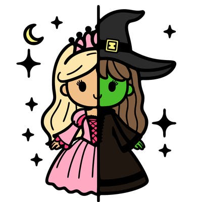 split princess and witch