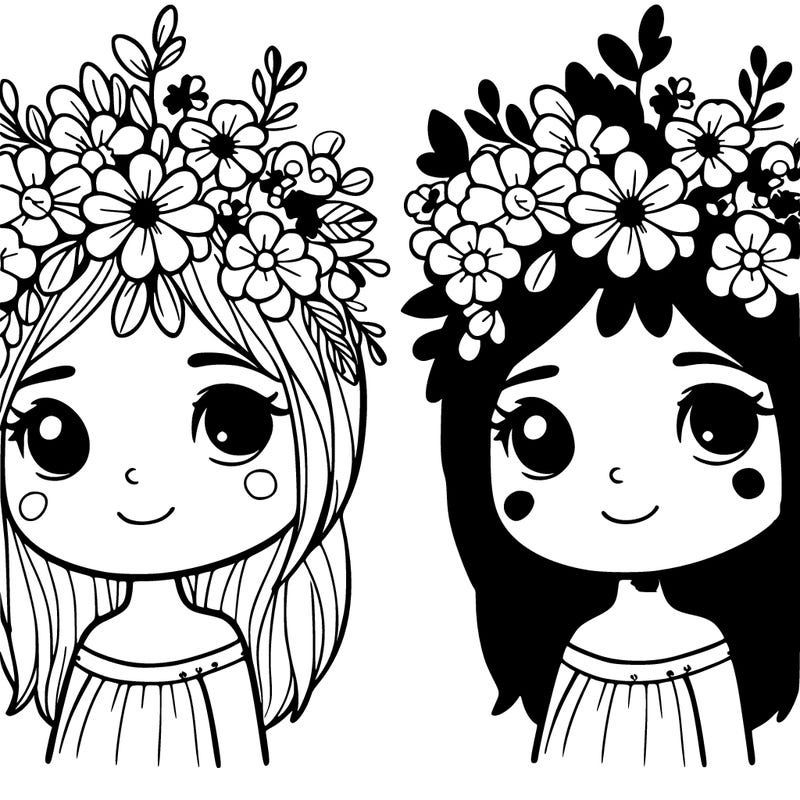 girl with flowers crown