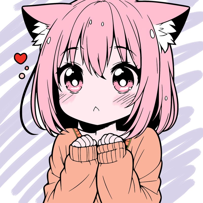 shy anime catgirl