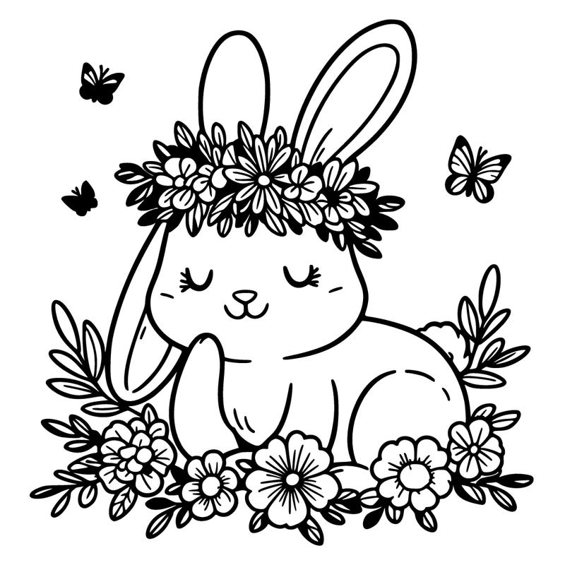 bunny in a flower crown
