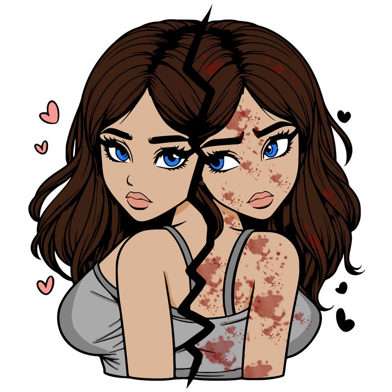 realistic girl split