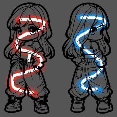 girl in crop top and baggy pants