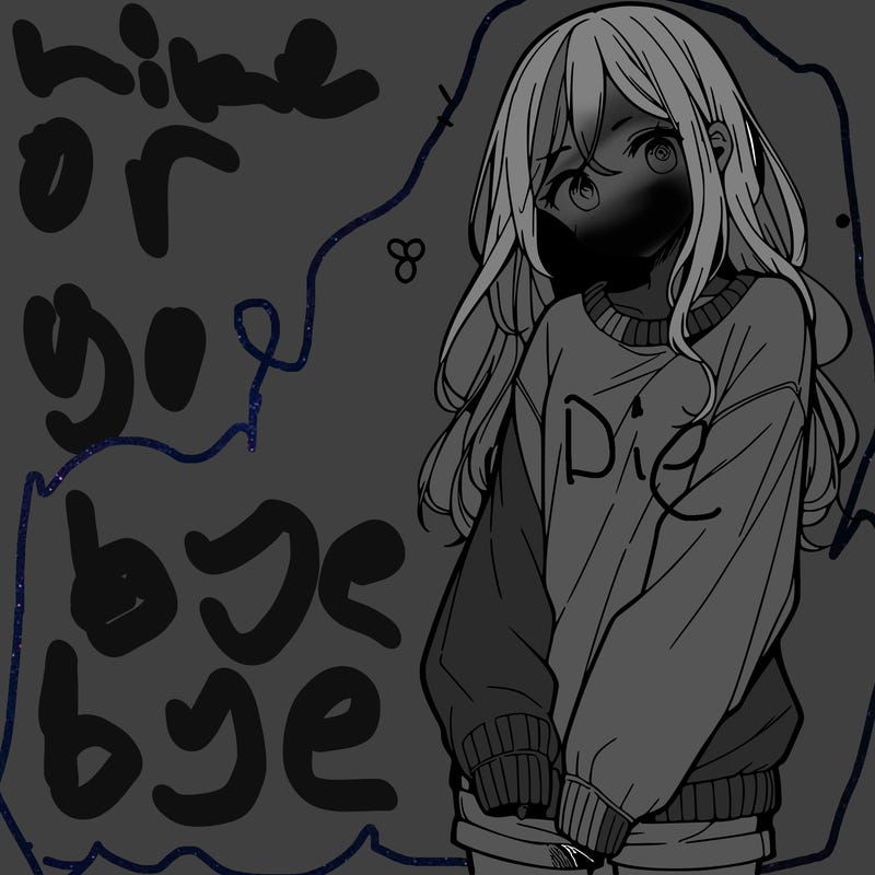 manga teen girl  in a sweater and baggy pants