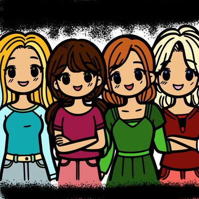 friend group of four girls