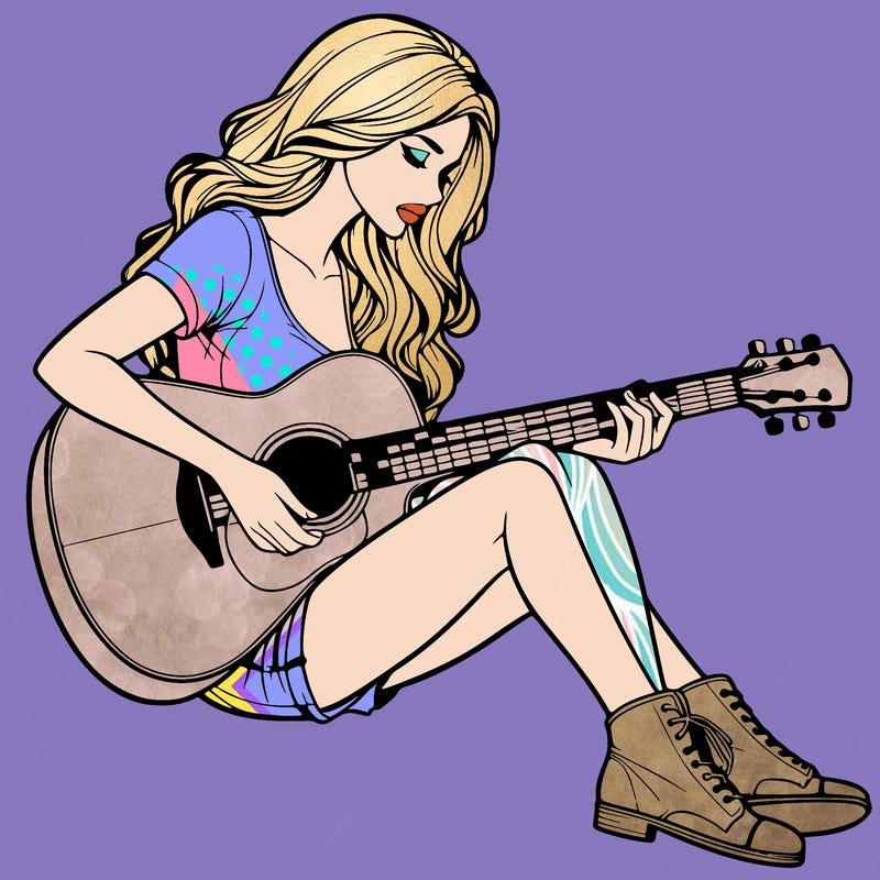 realistic woman play guitar