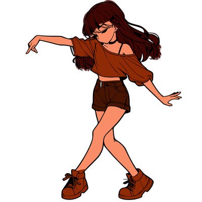 realistic girl danceing