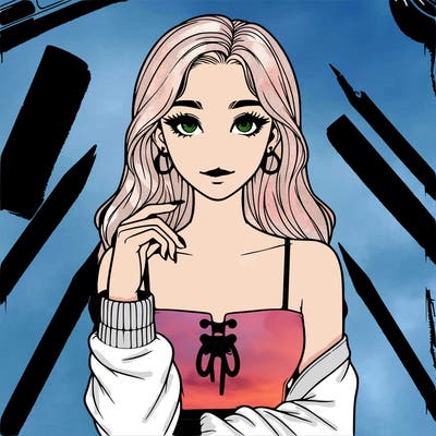 aesthetic themed realistic girl