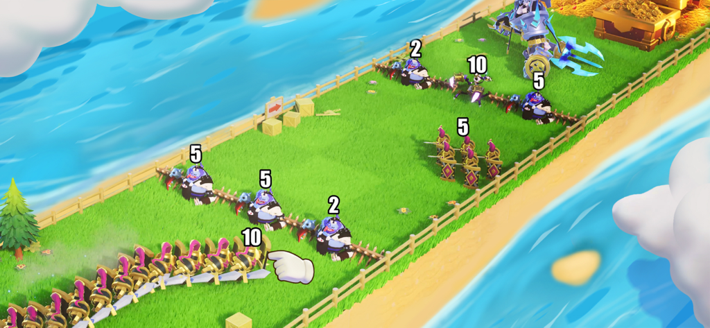 Valor Legends: Idle RPG - ヴァラーレジェンズ放置系RPGの緑の戦場での戦術的なヒーロー配置