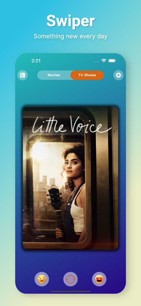 Interface de glissement de l'application Soap2day pour la découverte de films et de séries TV