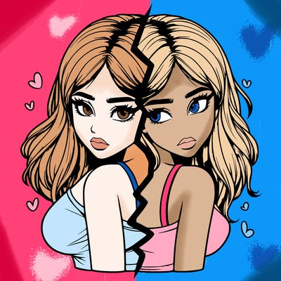 realistic girl split