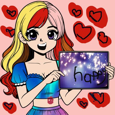 realistic pretty girl holding blank sign