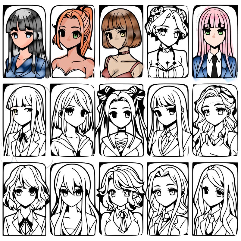 girls that look diffrent anime