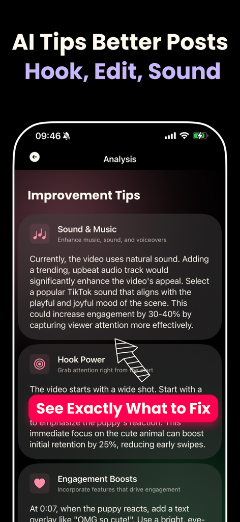 Viral AI: AI Creator Toolkit - KI-gestützte Analyse und Verbesserungstipps für virale Hooks und Engagement bei Social-Media-Videos