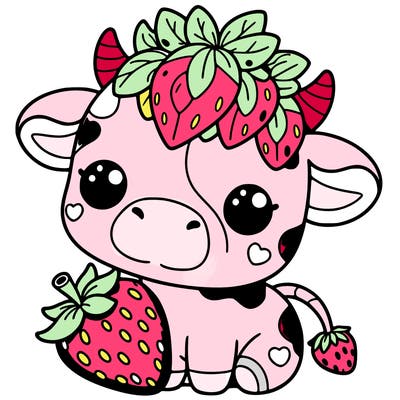 cute strawberry cow