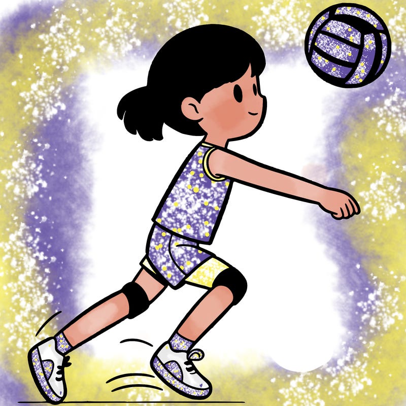 a girl playing volleyball
