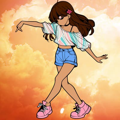 realistic girl danceing