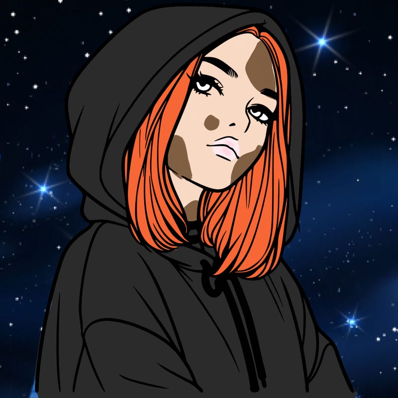 a realistic girl in a hoodie