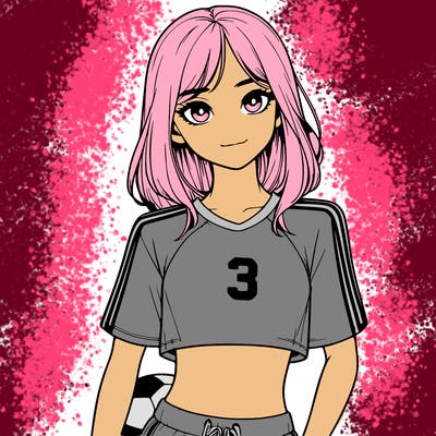 realistic girl wearing soccer jersey